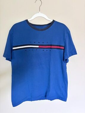 Tommy Hilfiger Royal Blue Short Sleeve Logo Stripe Tee